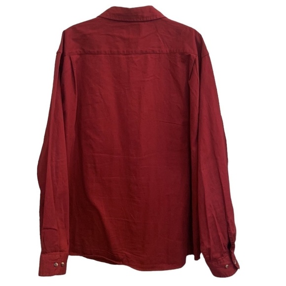 Wrangler Red Button Up Long Sleeve Work Shirt Size 2XL - Picture 2 of 6